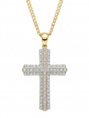 10K YELLOW GOLD DIAMOND CROSS PENDANT