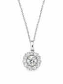 18K WHITE GOLD DIAMOND PENDANT NECKLACE
