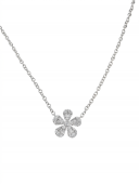 14K WHITE GOLD DIAMOND FLOWER PENDANT
