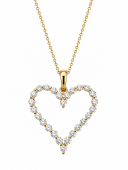 14K YELLOW GOLD DIAMOND HEART PENDANT