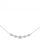 14K WHITE GOLD DIAMOND CURVED BAR FASHION PENDANT