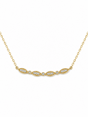 14K YELLOW GOLD DIAMOND CURVED BAR NECKLACE