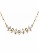 14K YELLOW GOLD DIAMOND BAR NECKLACE