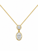 14K YELLOW GOLD DIAMOND DROP  NECKLACE
