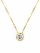 14K YELLOW GOLD DIAMOND BEZEL SET PENDANT