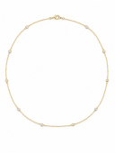 14K TWO TONE DIAMOND BEZEL PENDANT