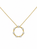 14K YELLOW GOLD DIAMOND CIRCLE PENDANT