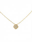 14K YELLOW GOLD PAVE DIAMOND PENDANT