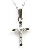 14K WHITE GOLD DIAMOND CROSS PENDANT