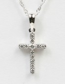 14K WHITE GOLD DIAMOND CROSS PENDANT
