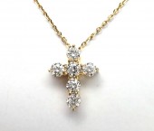 14K YELLOW GOLD DIAMOND CROSS