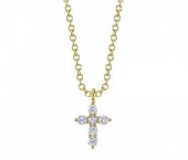 14K YELLOW GOLD DIAMOND CROSS PENDANT .10CTW