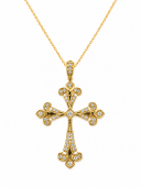 10K YELLOW GOLD DIAMOND CROSS