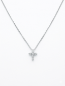 14K WHITE GOLD DIAMOND CROSS PENDANT