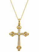 14K YELLOW GOLD DIAMOND CROSS