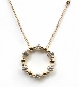 14K YELLOW GOLD DIAMOND CIRCLE NECKLACE