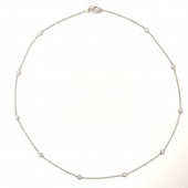 14K WHITE GOLD DIAMOND STATION NECKLACE