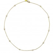 14K YELLOW GOLD DIAMOND STATION NECKLACE