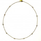 14K YELLOW GOLD DIAMOND STATION NECKLACE