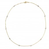 14K YELLOW & WHITE GOLD DIAMOND BY THE YARD NECKLACE