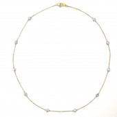 14K YELLOW & WHITE GOLD DIAMOND BY THE YARD NECKLACE