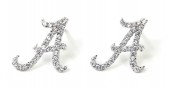 University Of Alabama Officially Licensed 14K White Gold Spirit A Diamond Stud Earrings