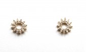 14K YELLOW GOLD DIAMOND CIRCLE EARRINGS