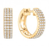 18K YELLOW GOLD PAVE DIAMOND HOOP EARRINGS