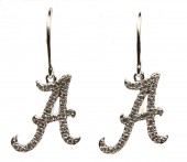 14K WHITE GOLD DIAMOND SPIRIT A EARRINGS