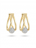 14K YELLOW GOLD PAVE DIAMOND SPLIT HOOP EARRINGS