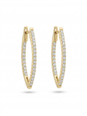 14K YELLOW GOLD DIAMOND GEOMETRIC HOOP EARRINGS