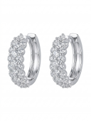 14K WHITE GOLD DIAMOND HOOP EARRINGS
