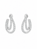 14K WHITE GOLD DIAMOND DOUBLE J LOOP EARRINGS