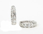 14K WHITE GOLD 1.01CTW HINGED LOCKING BACK EARRINGS