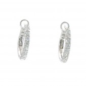 18K WHITE GOLD DIAMOND HOOP EARRINGS