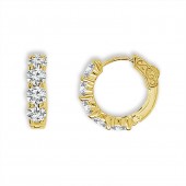 14K YELLOW GOLD IDEAL DIAMOND HOOP EARRING .50CTW