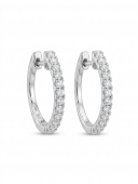 14K WHITE GOLD DIAMOND HOOP EARRINGS