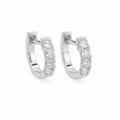 14K WHITE GOLD DIAMOND HOOP EARRINGS