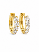 14K YELLOW GOLD DIAMOND HOOP EARRINGS