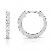 14K WHITE GOLD DIAMOND HOOP EARRINGS