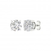LAB GROWN DIAMOND 14K WHITE GOLD STUD EARRINGS 4.12CTW