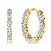 LAB GROWN 14K YELLOW GOLD IN OUT HOOP EARRINGS