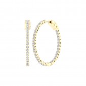 LAB GROWN 14K YELLOW GOLD IN OUT HOOP EARRINGS .50ctw