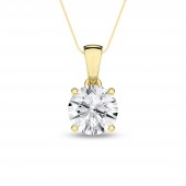 14K YELLOW GOLD LAB GROWN ROUND DIAMOND SOLITAIRE PENDANT