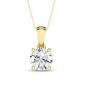 14K YELLOW GOLD LAB GROWN DIAMOND SOLITAIRE NECKLACE