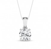 14K WHITE GOLD LAB GROWN DIAMOND SOLITAIRE PENDANT