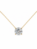 14K YELLOW GOLD LAB GROWN ROUND SOLITAIRE PENDANT