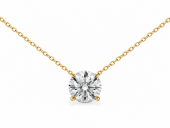 14K YELLOW GOLD LAB GROWN ROUND SOLITAIRE PENDANT