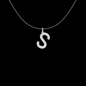 LAB GROWN 14K WHITE GOLD INITIAL S NECKLACE .60ctw