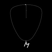 LAB GROWN 14K WHITE GOLD INITIAL M NECKLACE .75ctw